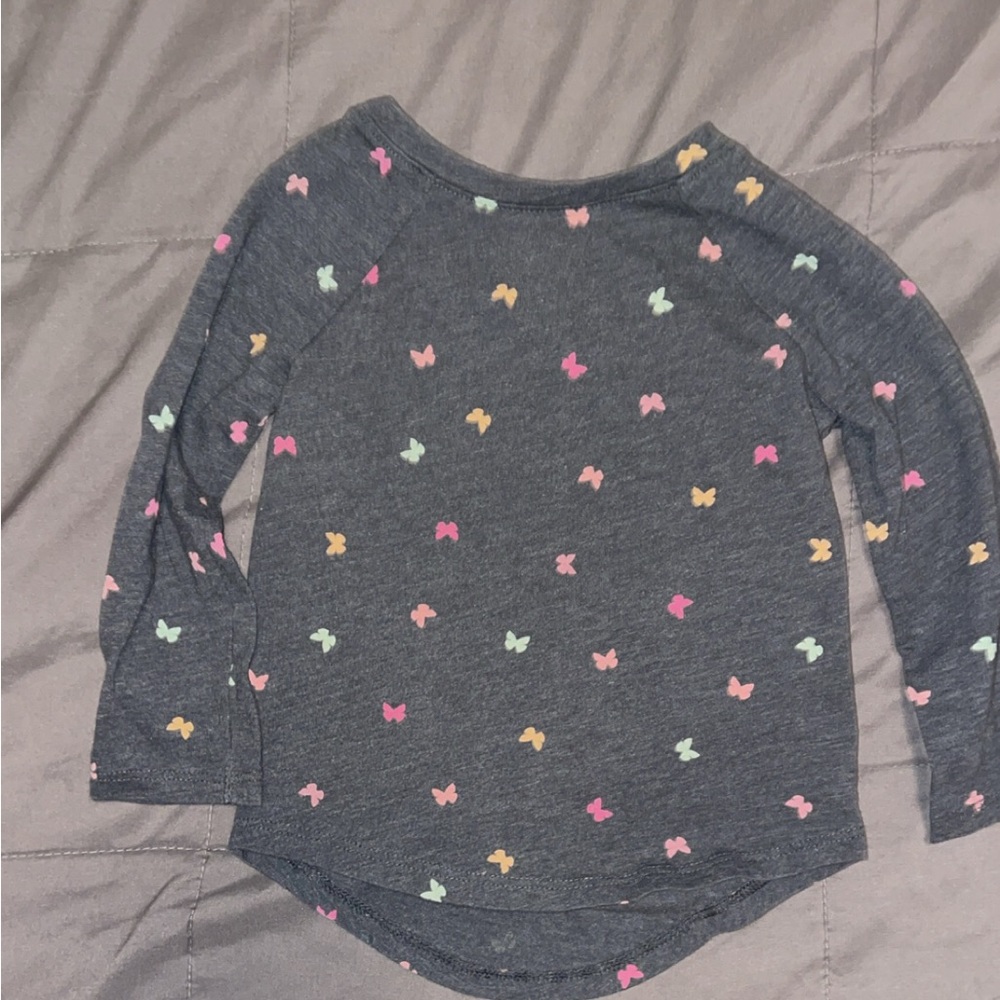 Cat & Jack Long Sleeve Shirt with Colorful Bow Accents